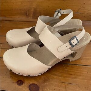 Dansko Cream Women's Mules with Buckle